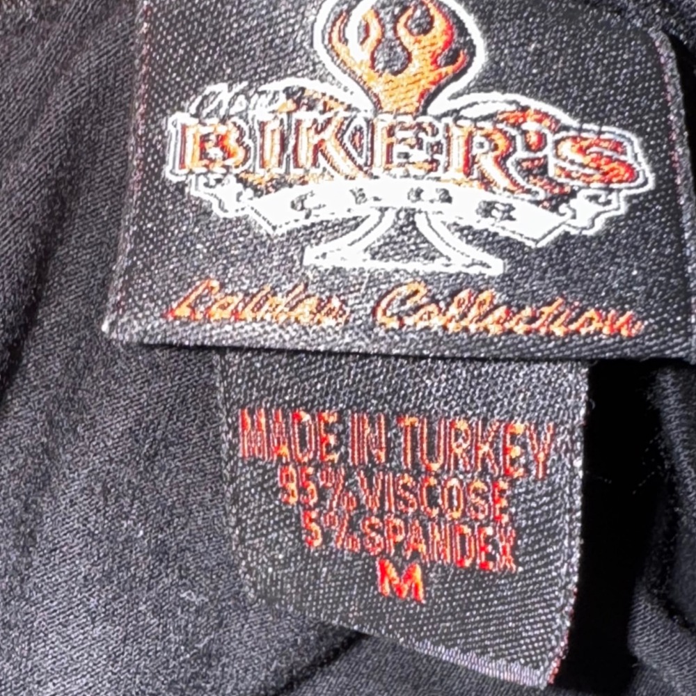 Sturgis '09 woman's black Biker babe long sleeve top Med hidden sequence EUC - Picture 5 of 8